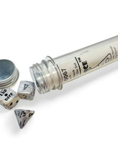 30067 Lab Dice 8: Marble: 7pc Calcite/Black