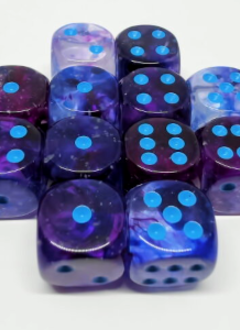 12D6 Nebula Nocturnal/Blue Luminary Dice Set