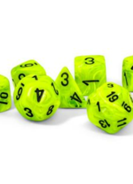 22430 Big 7-Dice Set:  Vortex Mega-Hedral Bright Green/Black
