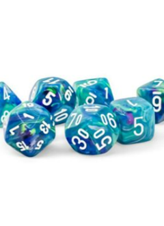 22546 Big 7-Dice Set:  Festive Mega-Hedral: Waterlily/White