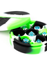 Dice Case: 7-Dice Round - Green/Black/White (Case only)