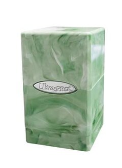 Deck Box: Marble Lime Green/White Satin Tower (100ct)