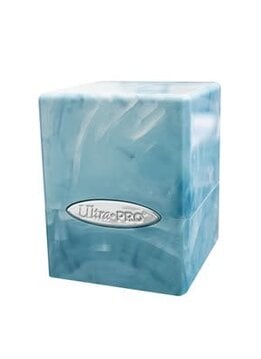 Deck Box: Marble Light Blue/White Satin Cube (100ct)