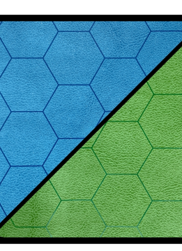 Battlemat: 1'' Hex Reversible Blue-Green 26''x23.5''