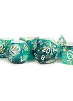 Dice: Resin 16mm 7pc Set: Eternal Teal/Black
