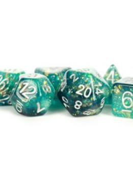 Dice: Resin 16mm 7pc Set: Eternal Teal/Black
