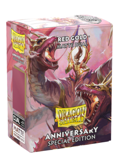 Sleeves: Dragon Shield Dual Matte Pomegranate/Gold Anniversary Edition (100ct)
