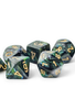 22415 Dés: Scarab: 7Pc Mega-Hedral Jade/Gold