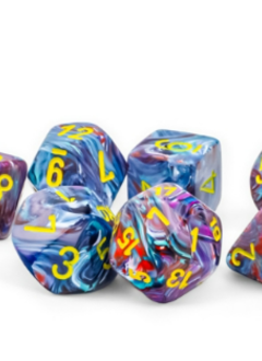 22450 Dés: Festive: 7Pc Mega-Hedral Mosaic/Yellow