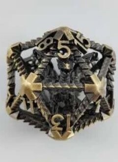 D20: Caverneux en Métal: Dragon d'Or (40mm)