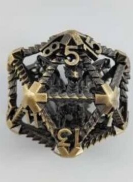D20: Caverneux en Métal: Dragon d'Or (40mm)