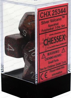 Speckled Silver Volcano 7pc Dice Set