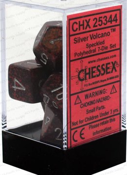 Speckled Silver Volcano 7pc Dice Set