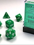 25405: Opq 7pc Green/White dice set