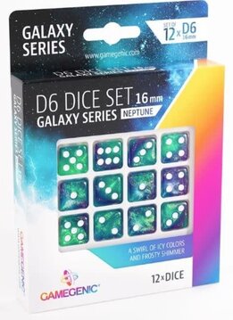 Galaxy Series: Neptune: 12D6 Dice Set 16 mm