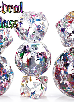 7Pc Die Set: Double Dice Cathedral Glass