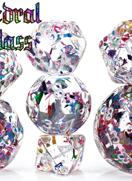 7Pc Die Set: Double Dice Cathedral Glass