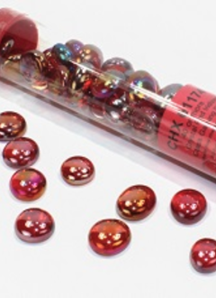 Glass Stones Crystal Red Iridized (40ct) 5.5" Tube