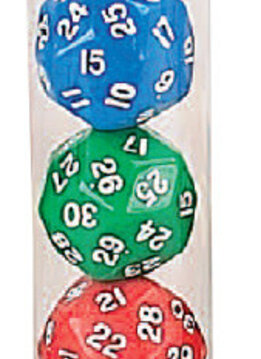 Jumbo Tube de Dé à 30 Face Assortis