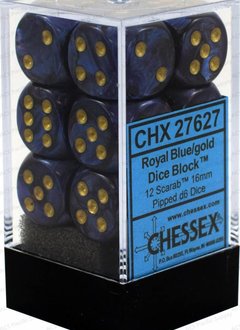 27627 Scarab 12d6 Royal Blue-Gold