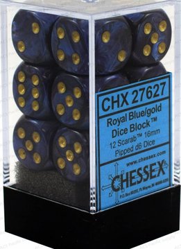 27627 Scarab 12d6 Royal Blue-Gold