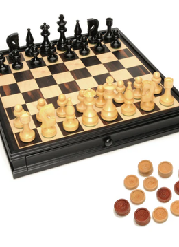 RUSSIAN CHESS/CHECKERS SET,15"