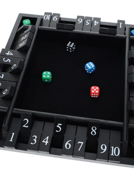 4 Player Shut The Box, Black Stained,12"