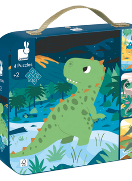 4 IN 1 PROGRESSIVE PUZZLES - DINOSAURS