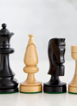Wooden Russian Style Chess Pieces, 3.5 in