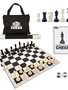 20 inch Vinyl Chessboard, Staunton Chessmen with 3.75 inch King, Bag and Instruction Manual