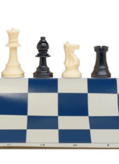 Plastic Staunton Chess Pieces and Roll-Up Vinyl Chess Board