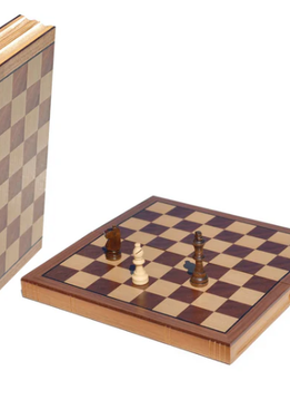 WE Games Book Style Folding Chess Set, Oak Wood Board 11 in