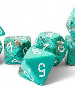 Marble 7-Die set Mega-Hedral Oxi-Copper/White
