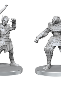 Elf Hunter & Catfolk Bandit PF Unpainted Minis wv26