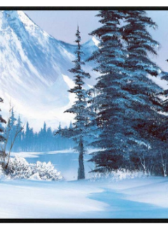 Playmat Bob Ross Winter Paradise Black Stitched