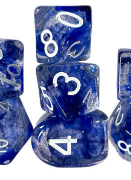 Set of 7 Dice : Sunken Silver