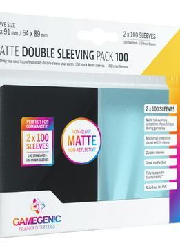 Gamegenic: Matte Double Sleeving Clear / Black (2x100)