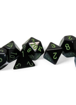 25458 Dés: Opaque: 7Pc Black/Green