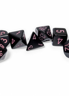25448 Dés: Opaque: 7Pc Black/Pink