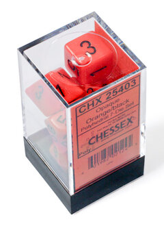 25403 Opq: 7pc Orange/Black dice set