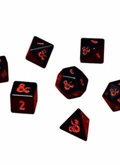 D&D Heavy Metal Black & Red 7-Dice Set