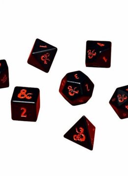 D&D Heavy Metal Black & Red 7-Dice Set