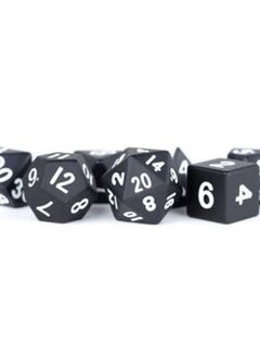 Dice: 7 pc: 16 mm: Metal: Black