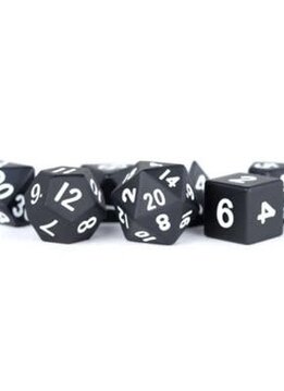 Dice: 7 pc: 16 mm: Metal: Black
