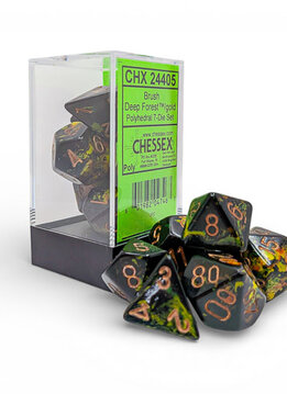 24405 - Brush Polyhedral Deep Forest/gold 7-Die Set
