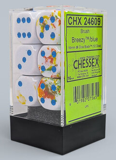 24609 - Brush Breezy/blue 16mm d6 Dice Block (12 dice)