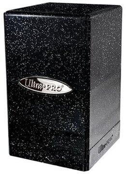 Deck Box: Glitter Satin Tower: Black (100 ct)