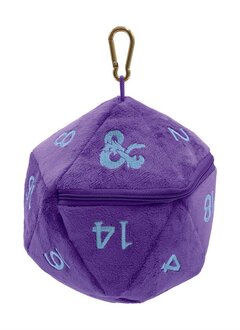 Dice Bag: D20 Plush: Royal Purple & Sky Blue