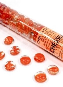Glass Stones Peach Catseye (40ct) 5.5" Tube