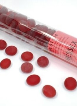Glass Stones Crystal Frosted Red (40ct) 5.5" Tube